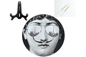 Beccalame Decorative Plates Handmade Ceramic Ornament for Home&Office Wall Decors (with Hanger & Brackets) (F63)