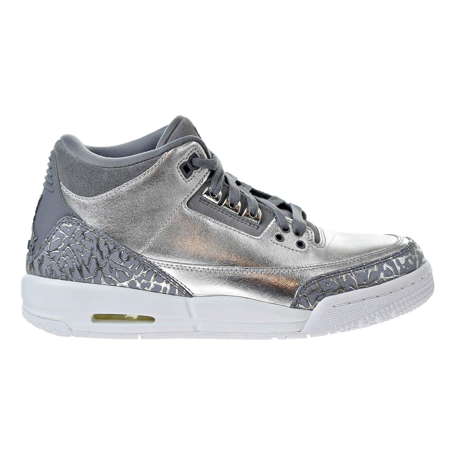 Nike Air Jordan 3 Retro Prem HC Womens Hi Top Trainers AA1243 Sneakers Shoes (UK 6 US 8.5 EU 40, Metallic Silver Cool… - Image 3