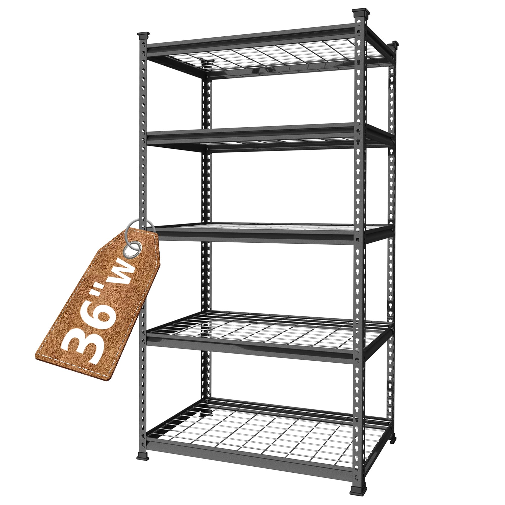 WORKPRO 5-Tier Metal Garage Shelving Unit, 36â€�W x 18â€�D x 72â€�H Storage Shelves, Adjustable Storage Rack Heavy Duty Shelf, 4000 lbs Load Capacity (Total), for Garage, Kitchen, Bathroom, Warehouse