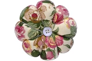 eZAKKA Pin Cushion Polka Pumpkin Wrist Pin Cushions Wearable Needle Pincushions for Sewing Quilting Pins Holder (Flowers)