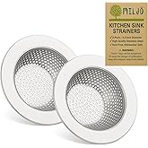 Miljo 2-Pack Universal Kitchen Sink Strainer – 4.5 Inch Premium Stainless Steel Drain Basket, Double-Layer Design, Eco-Friendly, Rust Resistant, Dishwasher Safe, Commercial & Home Use