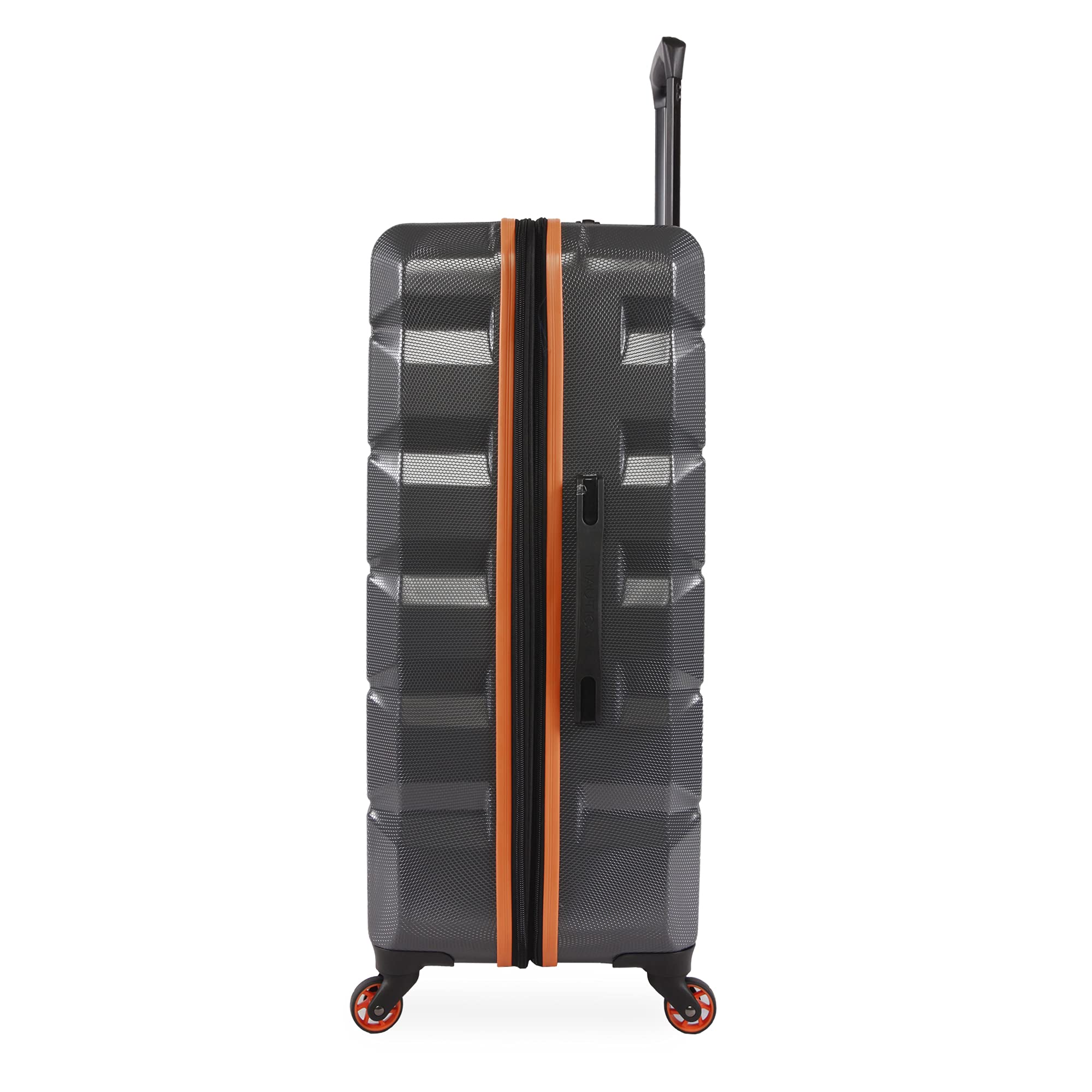 Nautica Quest Hardside Spinner Luggage, Grey/Orange, Checked-Large 29-Inch