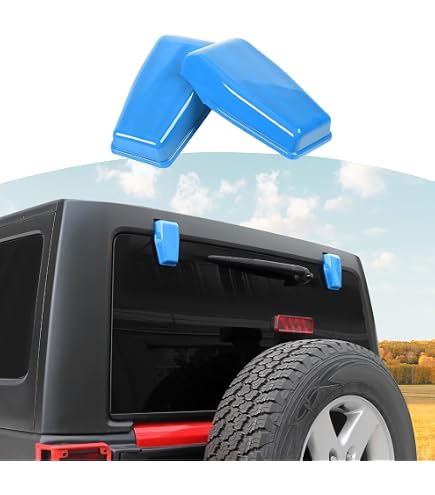 Tail Window Hinge Covers For Jeep Wrangler JK/JKU (2007-2017) – Exterior Decoration, ABS Plastic, Orange