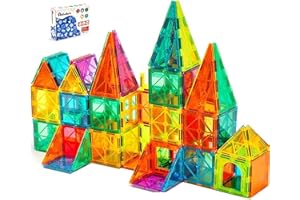 Anbalulu Magnetic Building Tiles,Magnet Building Set,Magnetic Blocks, 3D STEM Stacking Toys, Magnets Toy for Kids Boys Girls