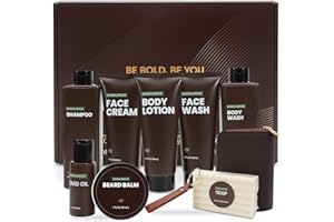 Rinse & Robust Gifts for Men, Christmas Gifts for Men, Sandalwood Holiday Bath & Body Grooming Mens Gift Sets, Birthday Gift Ideas for Dad Boyfriend Husband Valentines, Holiday Grooming Gift Sets
