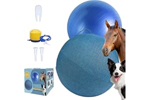 DAWPET Herding Ball for Dogs, 25" Horse Ball & Ball Cover Ball for Horses Large with Hand Pump for Play Herding Ball Herding Ball Horse Toys for Horses Stall, Blue