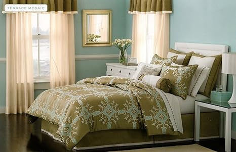 Martha Stewart Collection Terrace Mosaic Green Blue 24 Piece Cal