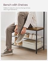 VASAGLE Coat Rack Hallway Cabinet Bench Shoe Storage 175 cm H HSR41BX view 6