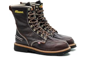 Thorogood 1957 Flyway 8” Waterproof Moc Toe Hunting Boots for Men - Full-Grain Leather with Slip-Resistant Heel Outsole and Shock-Absorbing Footbed