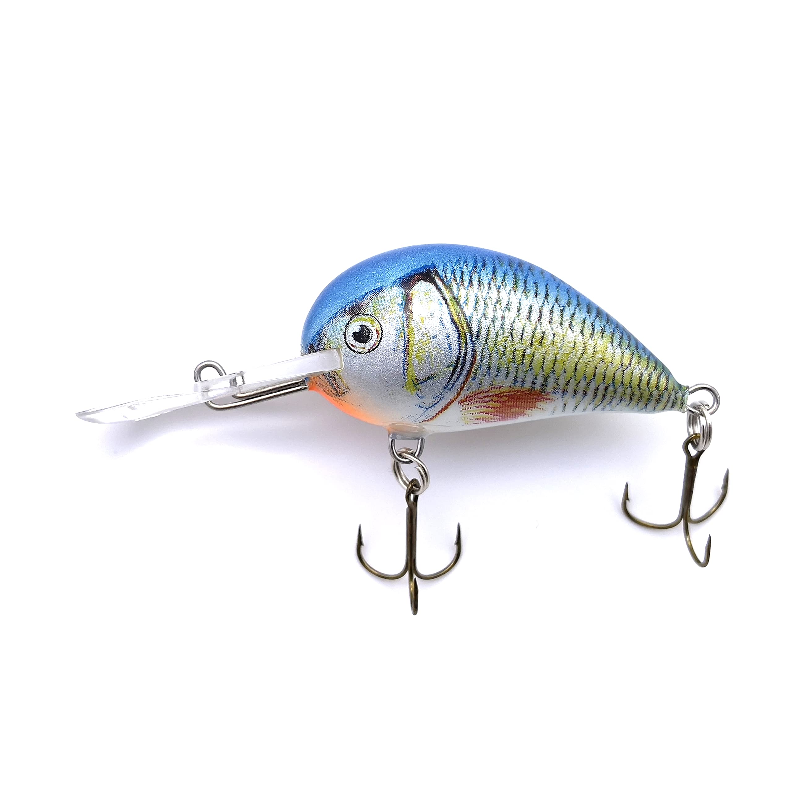 EVERBAY DORADO Wobbler Fishing Lure - Artificial Hard Crankbait - Fishing Tackle, Topwater Life-Like Swimbait for Perch Pike Zander Catfish Chub Barbel Trolling in Freshwater, Floating - ALASKA 5cm B