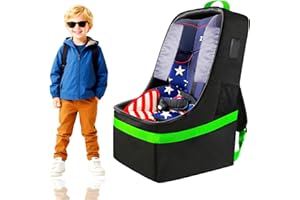 zhtangrui Padded Car Seat Bags For Air Travel - Carseat Travel Bag For Airplane - gate check Car Seats Carrier Cart Cover For Airport With Shoulder Straps (green)