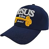 3D Jesus is The Key Embroidered Jesus Christian Ball Cap (Navy Blue), One Size