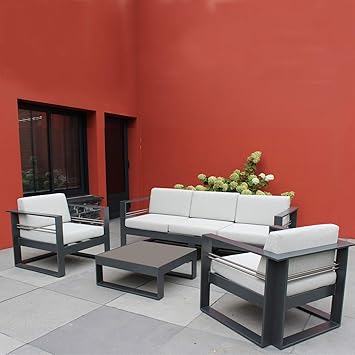 Residence 793706 Salon De Jardin Bas 4 Pieces Aluminium Amazon