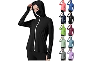 Women's UPF 50+ Hoodie Jacket with Thumb Holes, Lightweight Long Sleeve Sun Shirt Sun Protection Jackets with Pocket