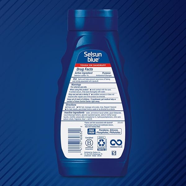 SELSUN BLUE MEDICATED ANTIDANDRUFF SHAMPOO, MAXIMUM STRENGTH SCALP TREATMENT WITH SELENIUM SULFIDE, 11 FL. OZ.