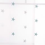 Deconovo Eyelet Faux Linen Net Curtains Embroidery Star Voile 55 x 114 Blue view 6
