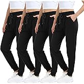 MGPUT 4 Pack Women's Sweatpants,Joggers for Women with Pockets Ligthweigt Soft Comfortable Pant for Yoga Workout Lounging
