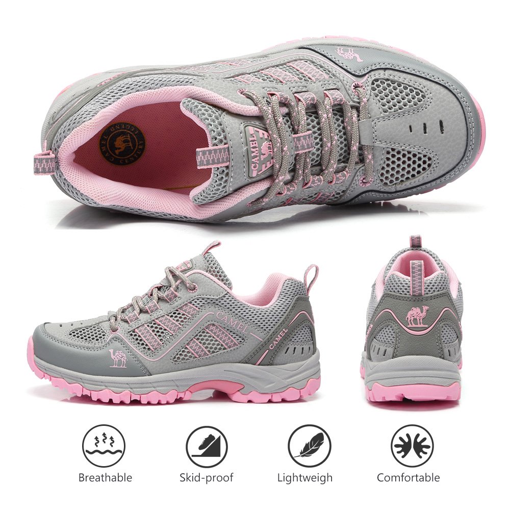 CAMEL CROWN Men/Womens Outdoor Hiking Shoes Breathable Walking Sneakers Lightweigh