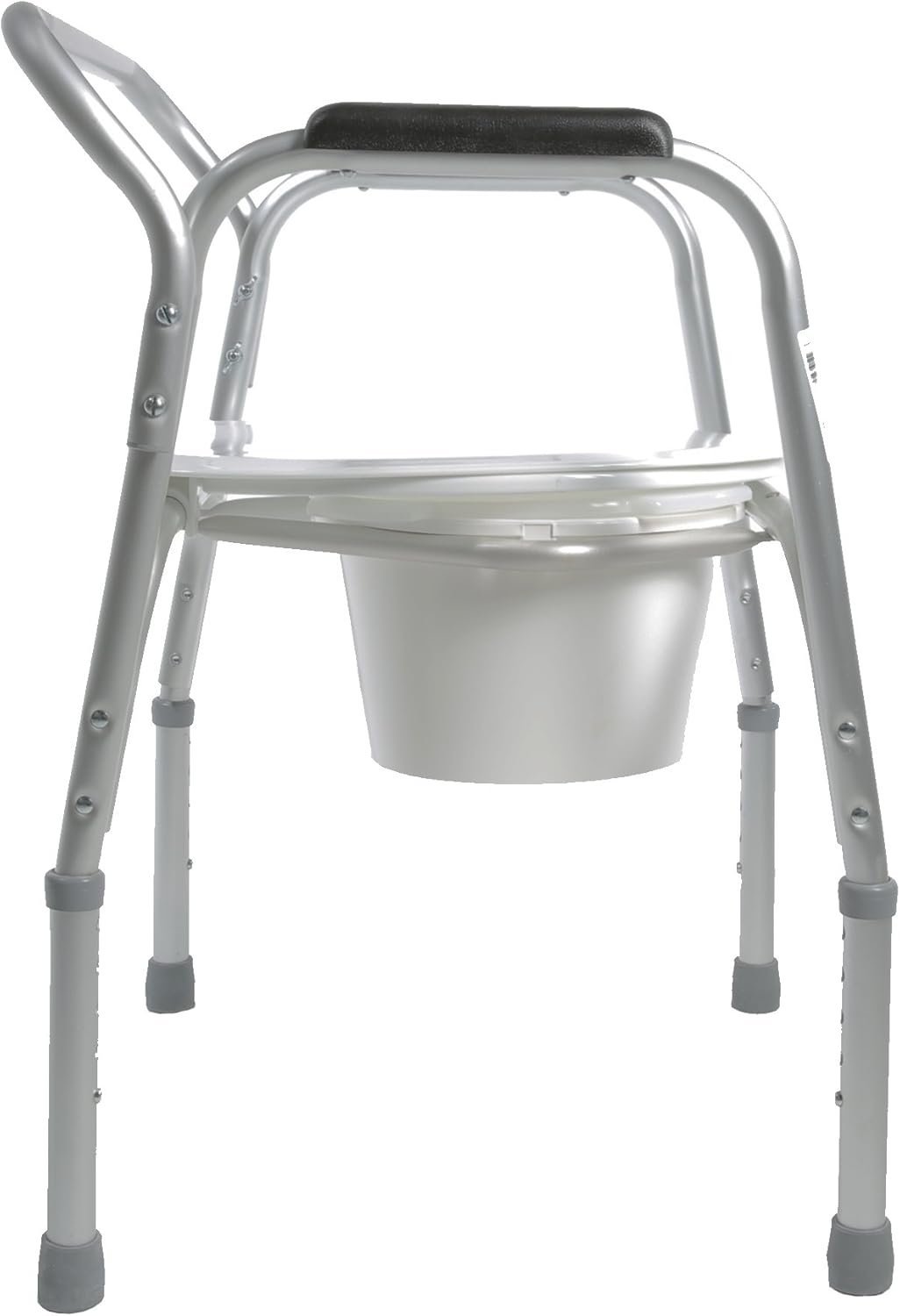 PCP Lightweight Bedside Commode with Pail and Removable Backrest, Silver Frost: Health & Personal Care