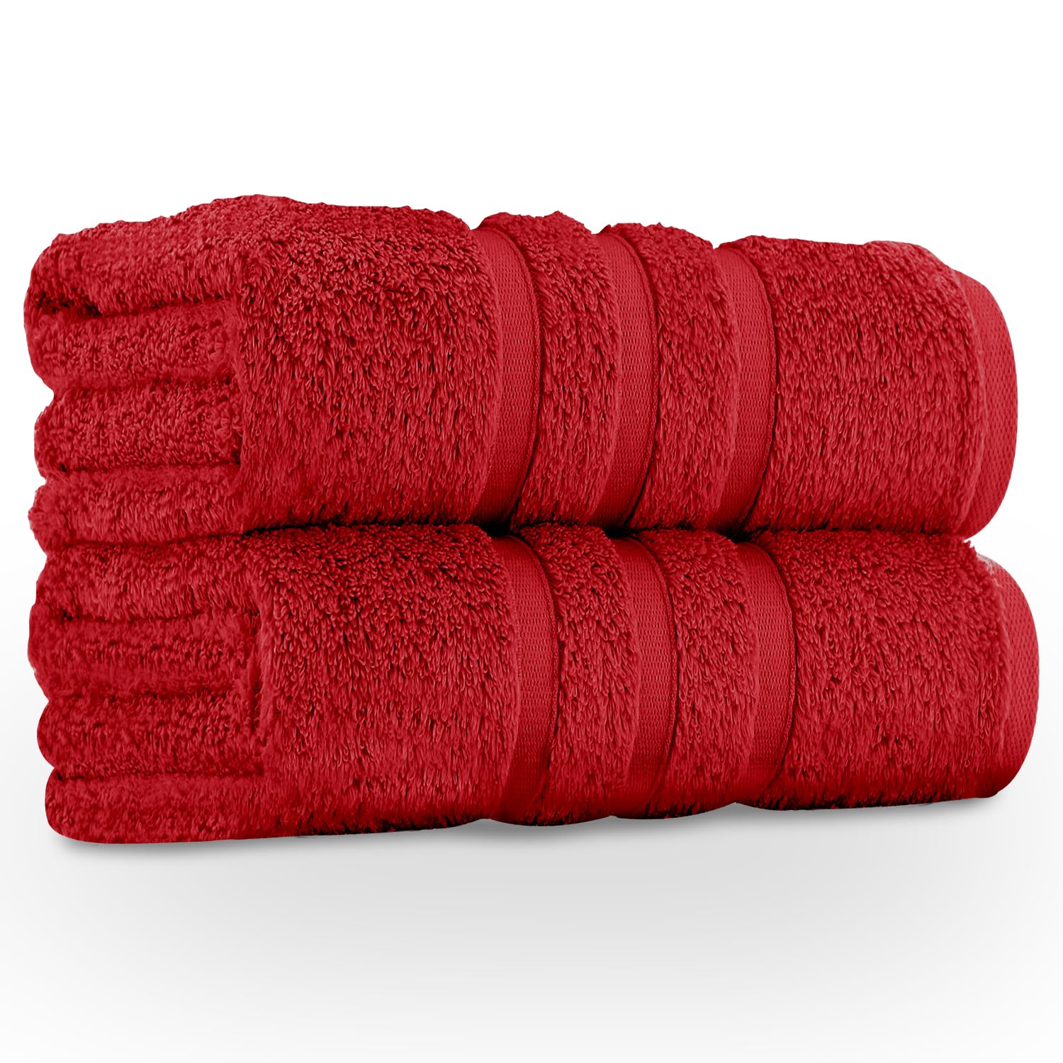 GC GAVENO CAVAILIA 550 GSM Hand Towels - Pack of 2 - Egyptian Cotton Towel - Highly Absorbent & Quick Dry Bathroom Towels Sets - Washable Spa Saloon Gym Towel, Red
