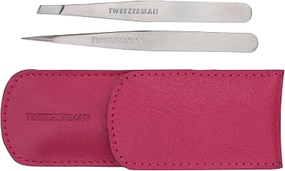 Tweezerman Petite Tweeze Set Slant Point Mini Travel Purse Assorted Colors