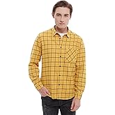 Men's Long Sleeve Plaid Flannel Winter Warm Shirt Casual Button Down Slim Fit Shirts