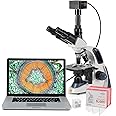 Swift Compound Trinocular Microscope SW380T,40X-2500X Magnification,Siedentopf Head,Two-Layer Mechanical Stage,with Swiftcam 5 Megapixel Camera and Software Windows/Mac/Linux and USB 3.0 Cable