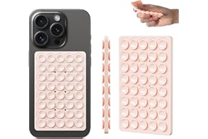 CukoHno MAX Silicone Double-Sided Suction Phone Case Detachable Mount,Hands-Free, Strong Grip Holder for Selfies & Videos,iPhone 16 Pro Max Case,2.52″x 3.94″,Chalk Pink