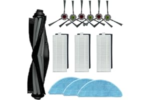HMHAMA Replacement Parts Fit for Ecovacs Yeedi K650 Robotic Vacuum Cleaner Accessories, 3 Pairs Side Brush 1 Main Brush 3 Filter 3 Mop Cloth Pad
