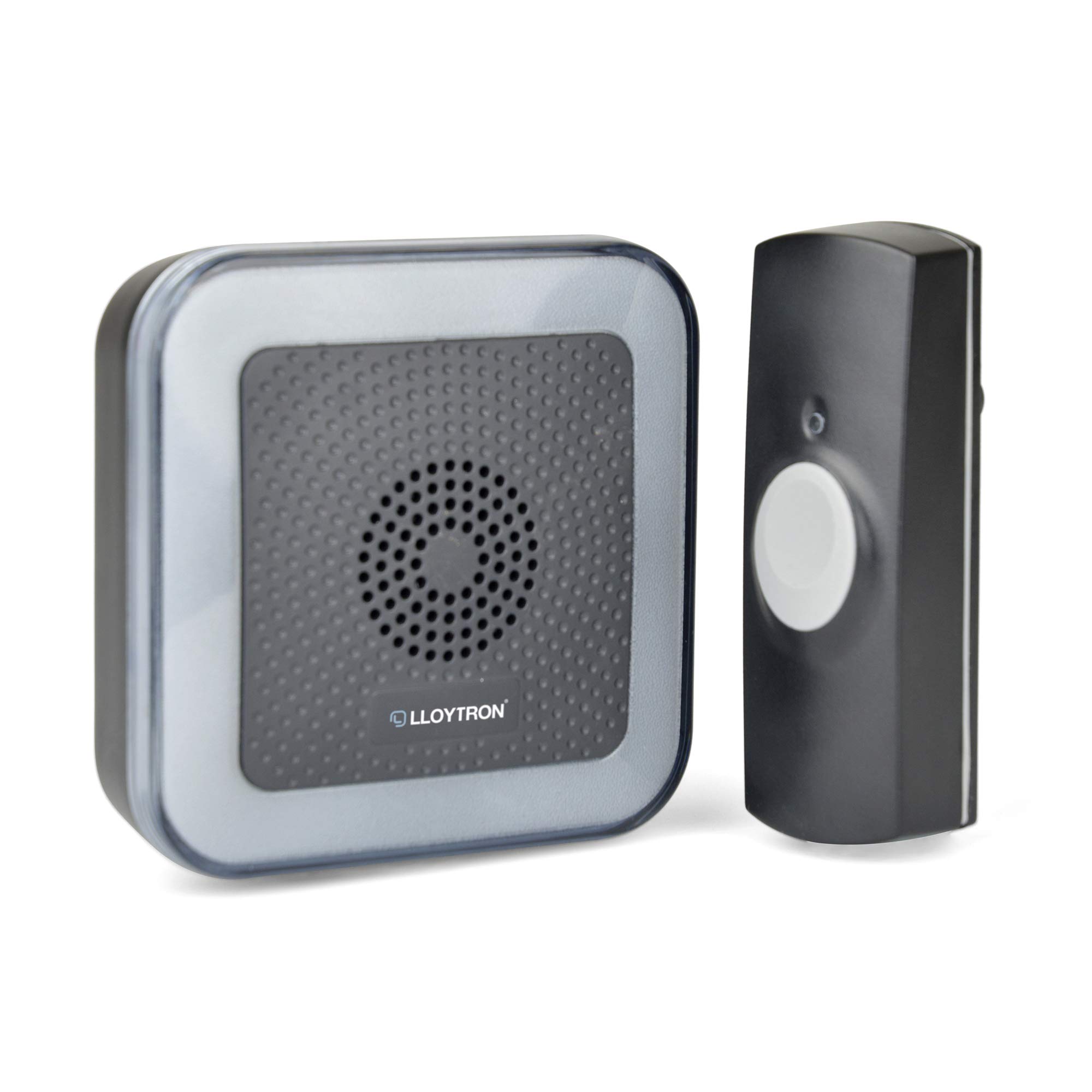 Lloytron MIP System 3 Hearing Impaired Doorbell Kit – Plug-in Chime Receiver with Large LED Strobe Light and Battery Operated Bell Push – 32 Melodies/Up to 80dB Volume/Wireless –B7533BK – Black