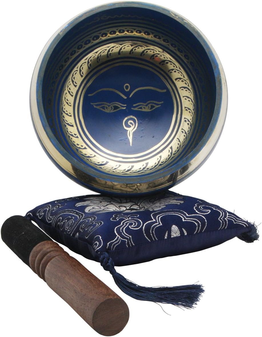 Blue and Gold Tibetan Singing Bowl