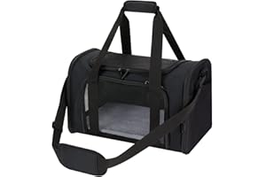 Pnimaund Pet Carrier Airline Approved Soft Cat Carriers for Medium Cats Small Cats, Dog Carriers for Small Dogs, TSA Approved Pet Carrier for Cats Dogs, Small Dog Carrier Puppy Carrier-Black