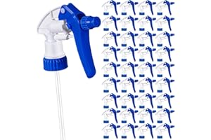 Hushee 48 Pack 28-400 Replacement Trigger Spray Nozzles Only, Heavy Duty Bottle Sprayer for Industrial Home Use, Fit for 32 oz, 16 oz, 8 oz Plastic and Glass Bottles (Blue)