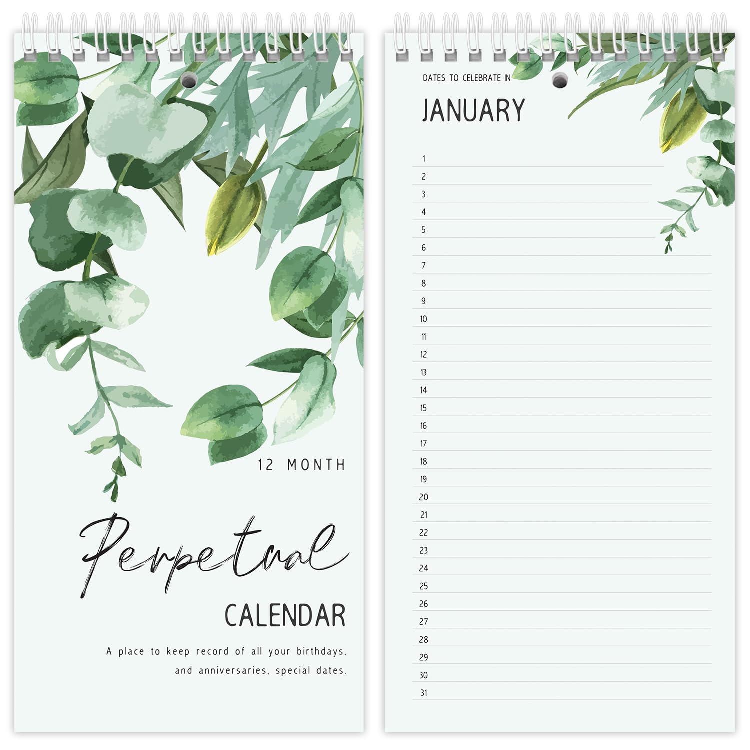 Celebration Calendar planner for Important Dates,V2croft 5 x10 Inch Monthly and Daily Wall Hanging or Desktop Perpetual Journal Convenient to Remember Special Days,Birthdays,Anniversaries