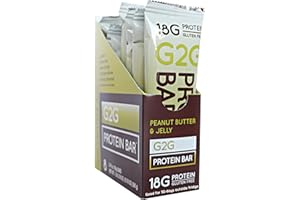 G2G Protein Bar, Peanut Butter & Jelly, Healthy Snack, Delicious Meal Replacement, Gluten-Free, Clean Ingredients, Refrigerated for Freshness, 8 Count (Pack of 8)
