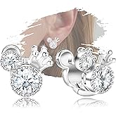 Sterling Silver Trendy Mouse Earrings for Women Dainty Huggie Hoop Earring Hypoallergenic Jewelry Birthday Gift for Women