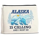LyoGao Alaska Souvenirs Travel Essentials Makeup Bag, Alaska Cruise Lovers Portable Beach Cosmetic Bag for Women Girls Travelling