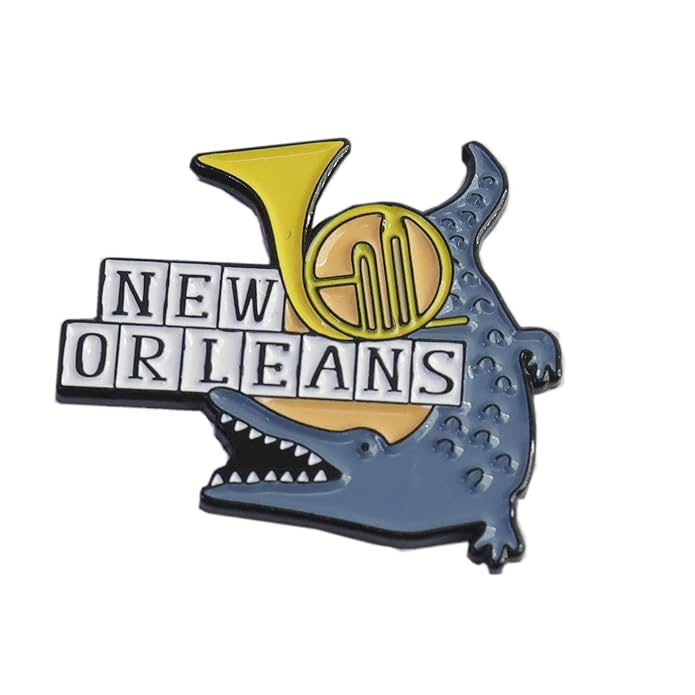 Buy New Orleans Alligator Jazz Louisiana Enamel Lapel Pin (5 Pins) at
