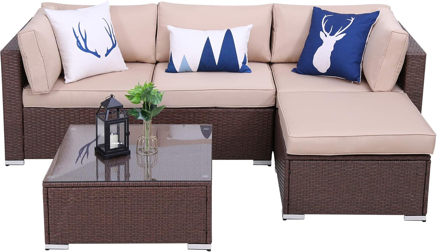Green4ever Outdoor Furniture Set 5 Piece Patio Couch