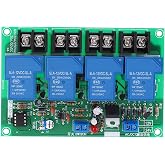Fafeicy Power Sequence Board, 30A 4 Channel 12V Relay | Adjustable 0.5-4s Delay, Double Panel, Home Automation, Robotics, LED Lighting Control