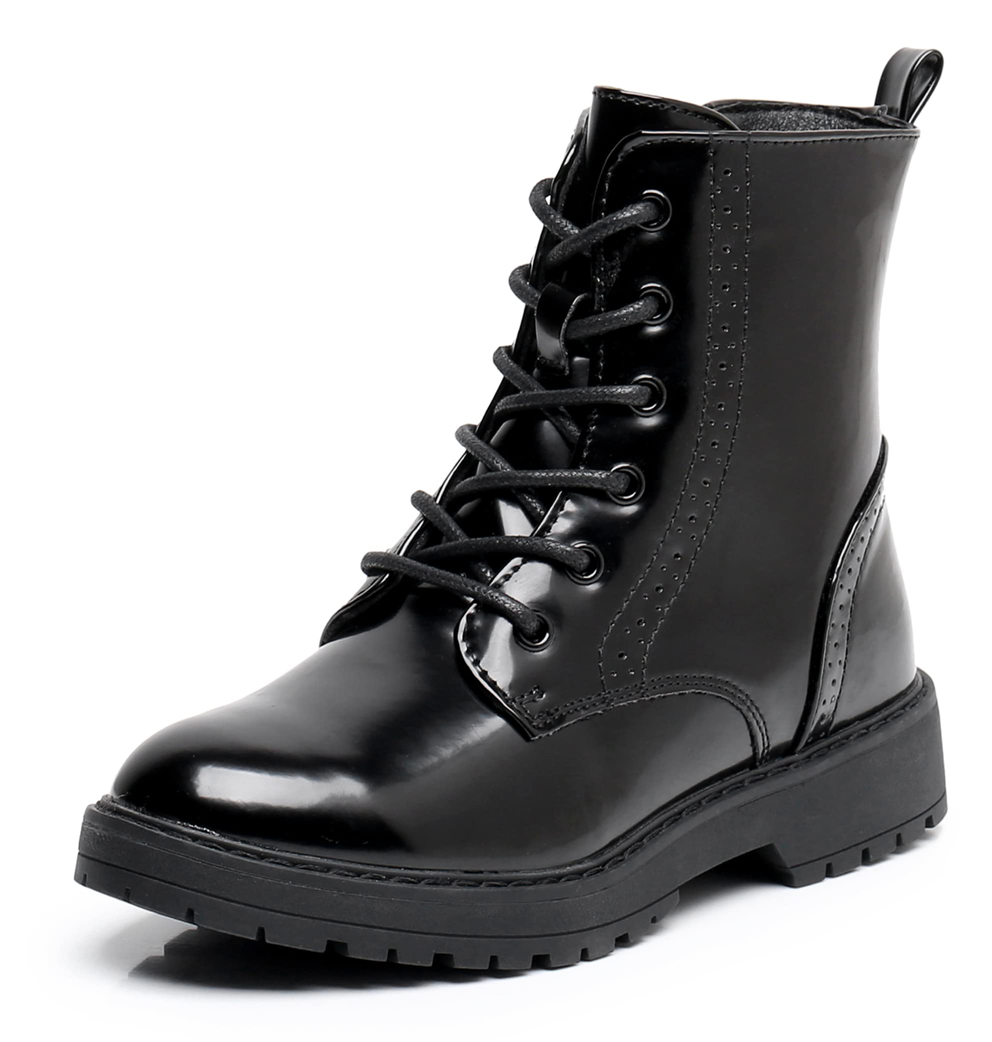 Photo 1 of (SIZE 3) Apakowa Girls Combat Boots Side Zipper Ankle Booties (Little Kid/Big Kid) SIZE 3