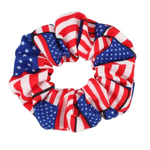 9PCS USA AMERICAN FLAG HAIR SCRUNCHIES FOR WOMEN GIRLS INDEPENDENCE DAY PATRIOTIC RED WHITE BLUE HAIR TIES FOURTH OF JULY FESTIVAL PONYTAIL HOLDER HAIR ACCESSORIES ELASTIC HAIR BAND