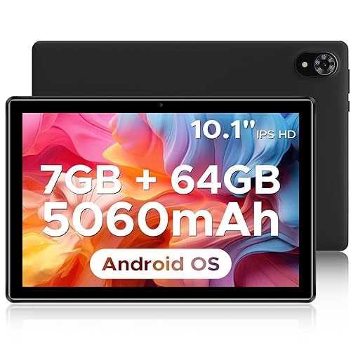 DOOGEE U9 10 inch Tablet Android Tablets 2025 Newest 7GB RAM 64GB ROM 1TB TF, Bluetooth 5.0 WIFI Tablets, 5060mAh Battery 1280x800 HD IPS Screen, OTG, Type C, 3.5mm Tablet 10 inch Android - Black