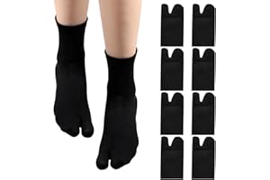 Qulkws 4 Pairs Unisex Split Toe Cotton Tabi Sock Split Toe Sock Japan Tabi Socks Flip Flop Socks for Flip Flop Geta