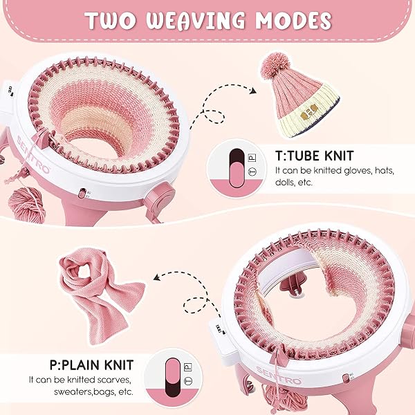 SENTRO 48 NEEDLE KNITTING MACHINE, SMART KNITTING LOOM MACHINE, CIRCULAR CROCHET MACHINE WITH ROW COUNTER, DIY YARN MAKER FOR BEGINNERS AND SEASONED KNITTERS, KNITTING GIFT FOR ALL AGES