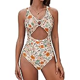 Century Star Womens Sexy One Piece Swimsuit - Slimming Tummy Control Bathing Suit Cut Out Ring Linked Swimwear for Women 2026