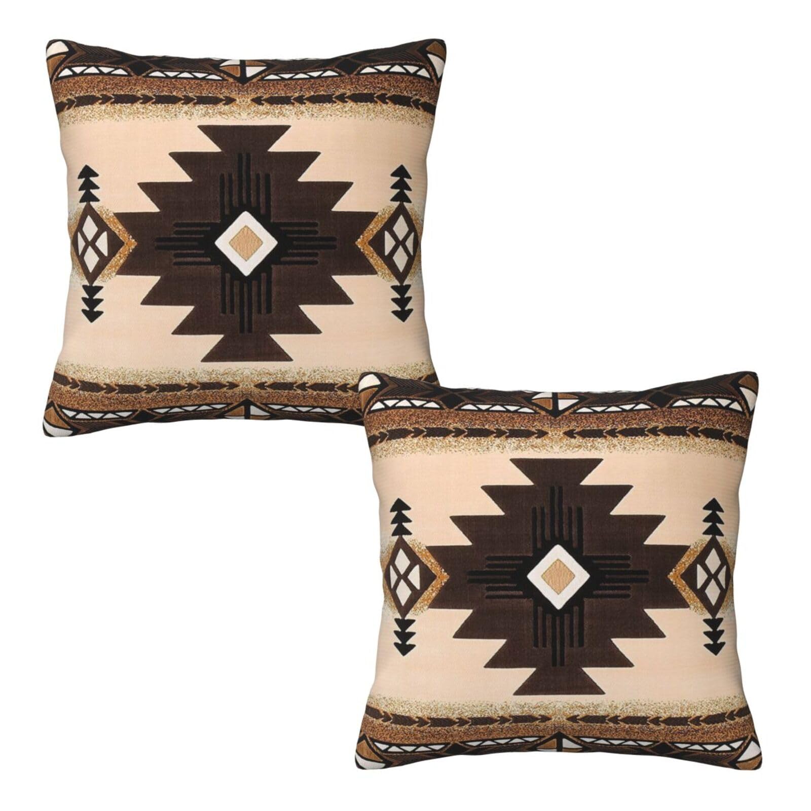 Photo 1 of **Different design**
Tebjh Western Aztec Pillow Covers 20x20 Set of 2, Southwest Native American Brown Throw Pillow Covers Outdoor Decorative Pillow Case for Couch Bed Sofa Cushion Home Decor