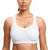 SYROKAN Women's High Impact Removable Pads Sports Bra Underwire Full Coverage Support Workout Running Bra
