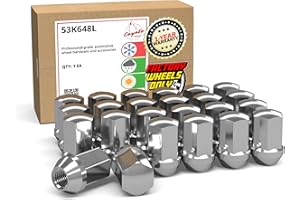 Wheel Accessories Parts 24 Pcs M14x1.5 14x1.5 Thread OEM Style Lug Nuts 1.77" Long Chrome 7/8" 22mm Hex Fits Chevy Silverado 1500 ｜ GMC Sierra 1500 ｜ Cadillac Escalade GM 9596070 ｜ 611-236