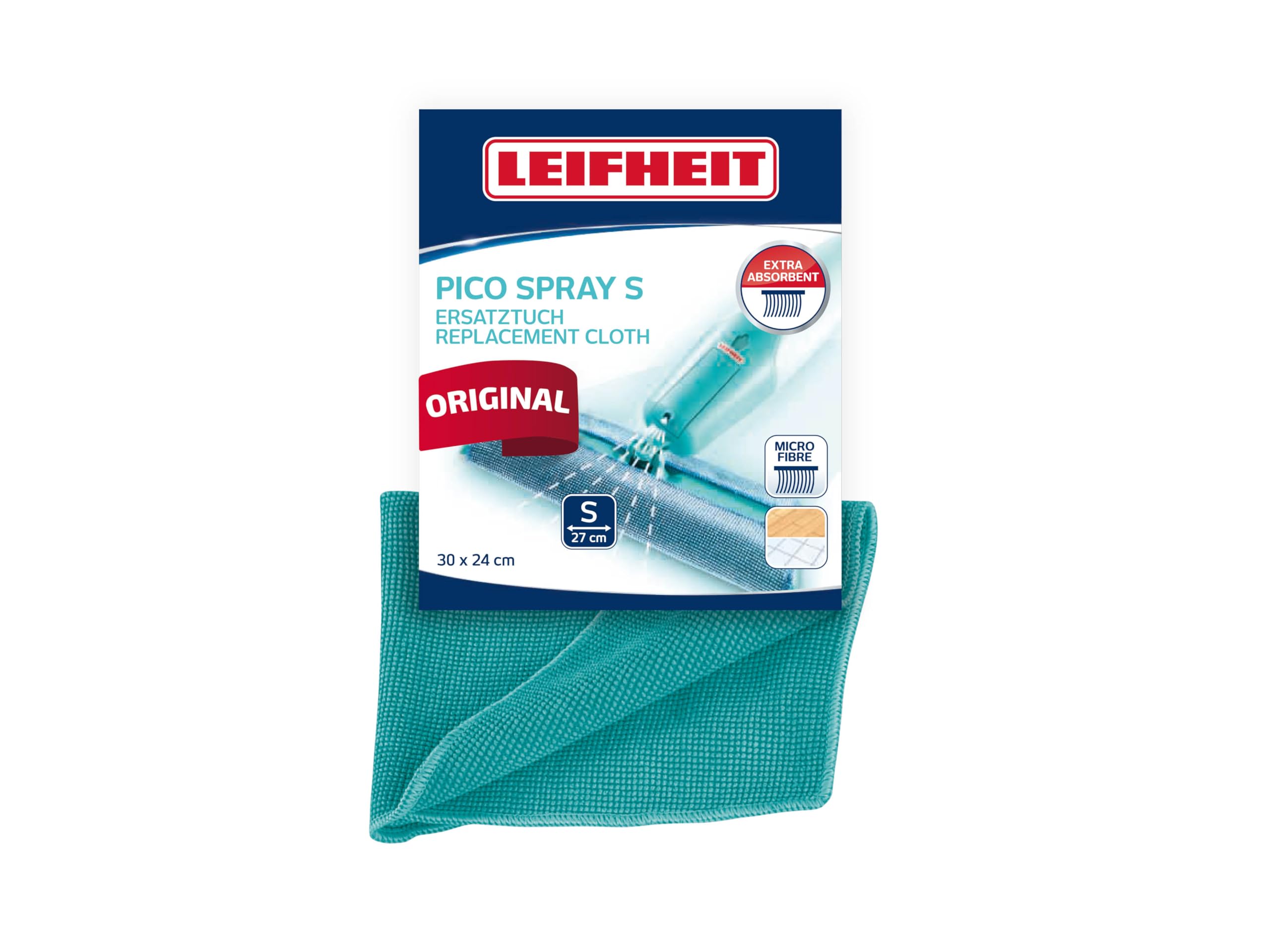 Leifheit PicoSpray Replacement Cloth for Quick Cleaning, Washable Microfibre Floor Cloth